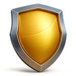 Icône bouclier doré — fiabilité